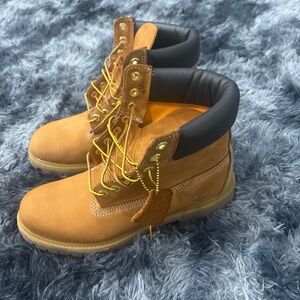 Timberland Wheat Nubuck Boots with Black Collar